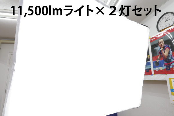 11,500lm高輝度照明×2灯セット。コワーキングスペースのWEB会議室やテレワーク室としてご利用可能。芝公園卓球場プラスのレンタル撮影スタジオの天井にはチラツキ防止のフリッカー対策の蛍光灯を設置したスタジオです。